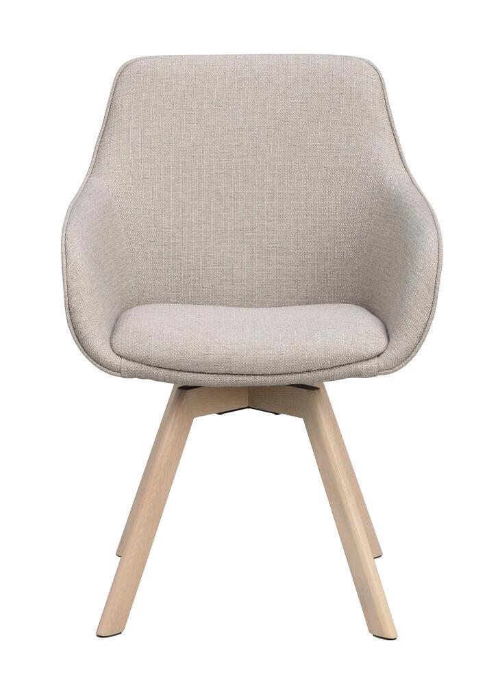 Alison tugitool beež tekstiil/whitewash tammejalg pöörlev