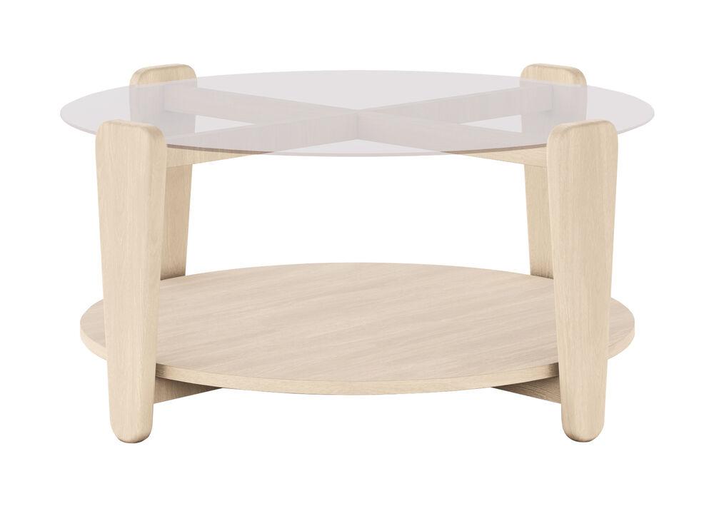 Arran diivanilaud Ø93 whitewash tamm/klaas