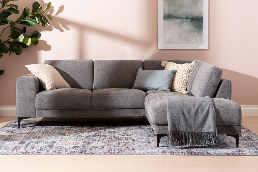 Westcoast avatud nurgaga diivan, väike, parem, Storm 97, hall