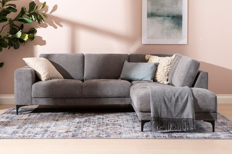 Westcoast avatud nurgaga diivan, väike, parem, Storm 97, hall