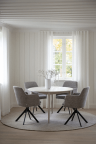 Pisipilt: Gladstone tugitool tume beež tekstiil/must metallljalg pöörlev-kallutatav