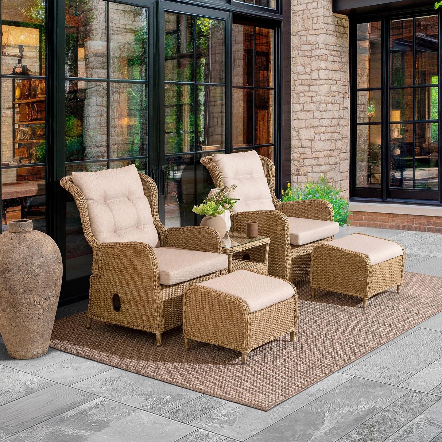 Stavanger rõdukomplekt, 2 recliner tooli + laud