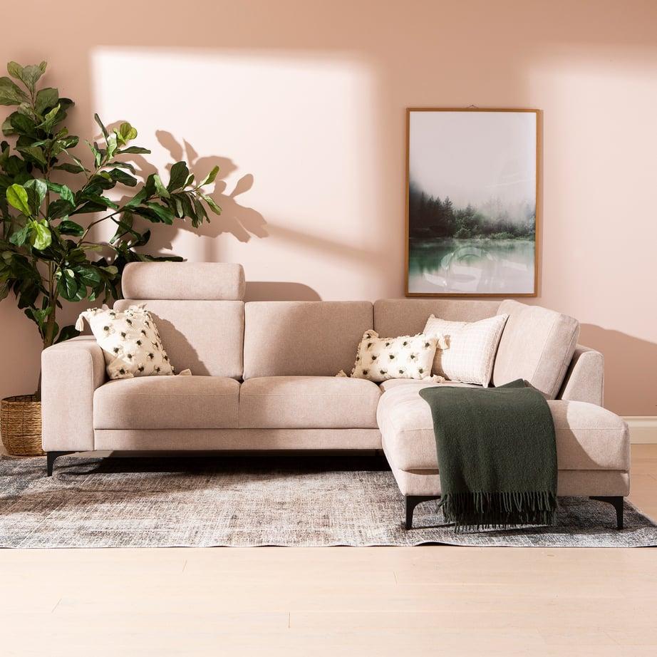 Westcoast avatud nurgaga diivan, väike, parem, Storm 06, liiv