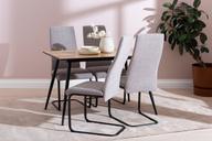 Pisipilt: Montpellier & Jasmin söögilaua komplekt neljale, 120x75 cm, puidutoonis/must laud & must/hallid toolid