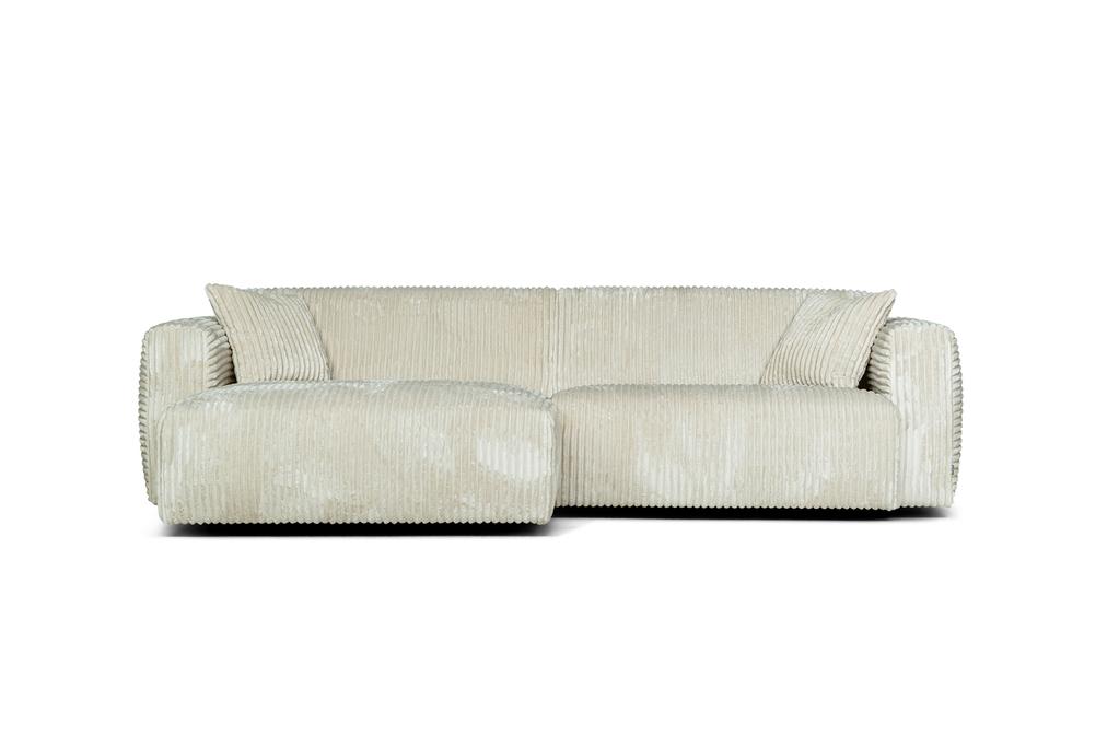 Nurgadiivan Ronda 3-kohaline maxi, vasak, Fluffy 5601 valge