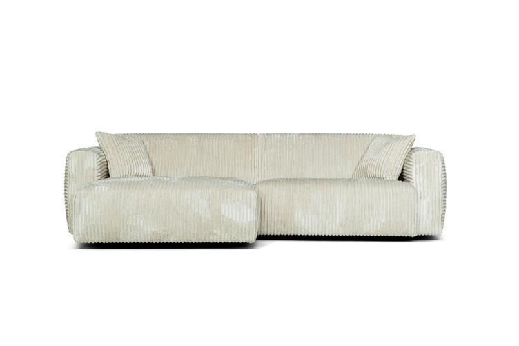 Nurgadiivan Ronda 3-kohaline maxi, vasak, Fluffy 5601 valge