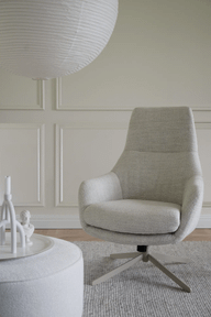 Pisipilt: Conroe lounge tool, helebeež kangas/beež metalljalg, pöörlev