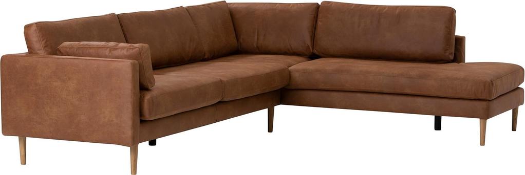 Copenhagen Nordic avatud nurgaga diivan (parem), helepruun, bonded-nahk / tammejalg