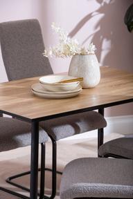 Pisipilt: Montpellier & Jasmin söögilaua komplekt neljale, 120x75 cm, puidutoonis/must laud & must/hallid toolid