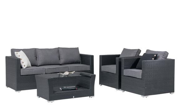 Mode aiamööbli diivanikomplekt 3+1+1 must