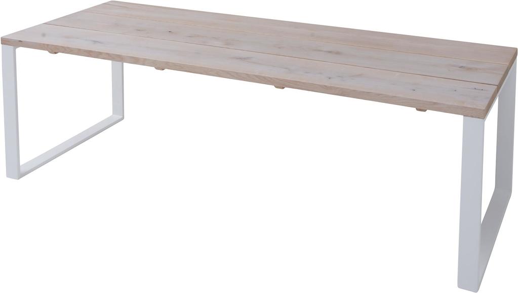 Söögilaud Lankku 95x140 nordic oak/valge sile metalljalg