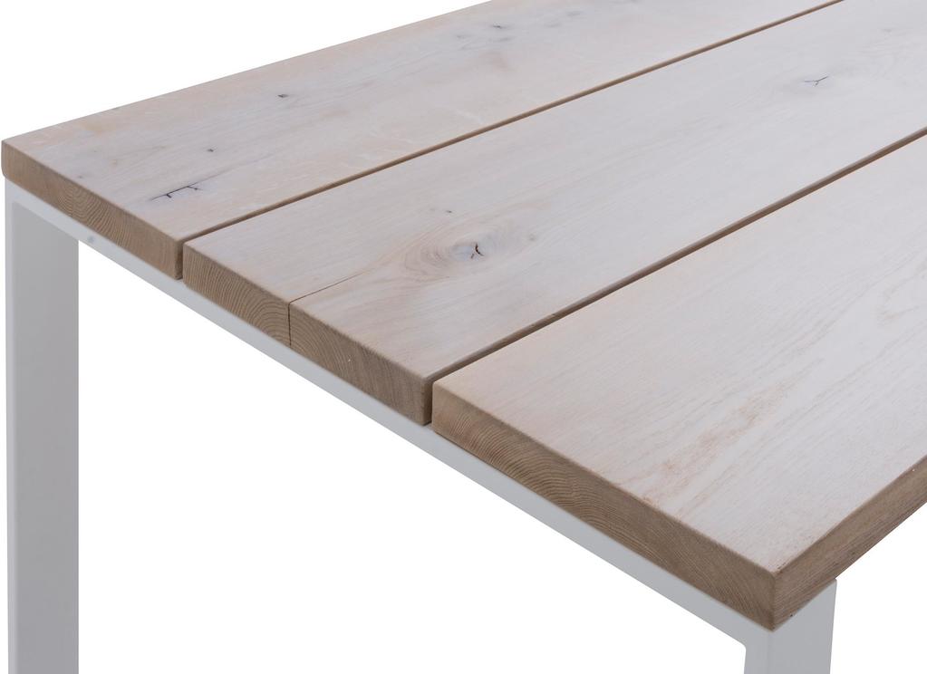 Söögilaud Lankku 95x140 nordic oak/valge sile metalljalg