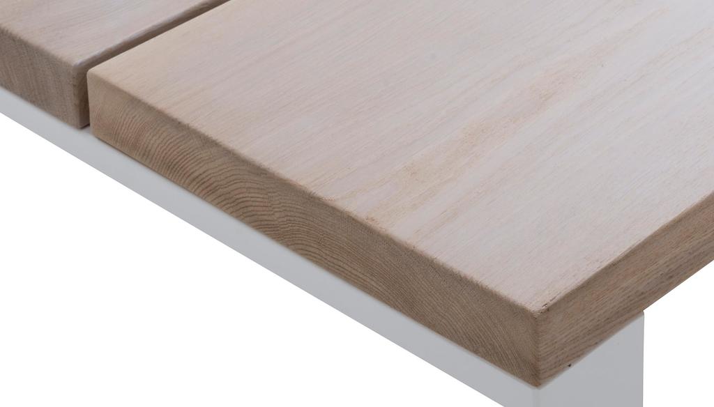 Söögilaud Lankku 95x140 nordic oak/valge sile metalljalg