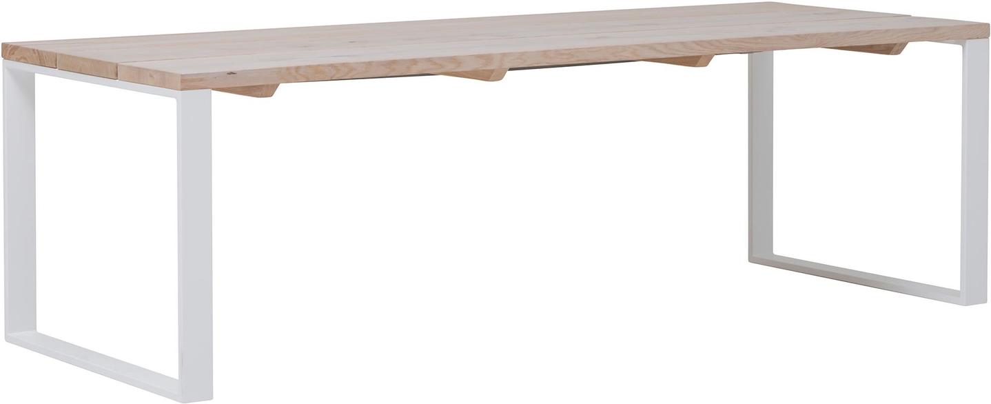 Söögilaud Lankku 95x140 nordic oak/valge sile metalljalg
