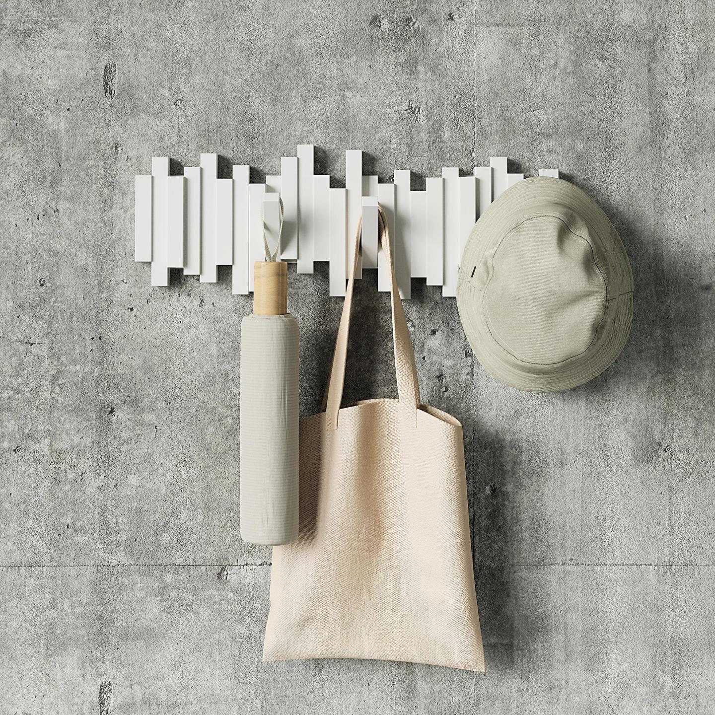 Riidenagi Umbra Sticks 49 cm, 5 konksuga, valge