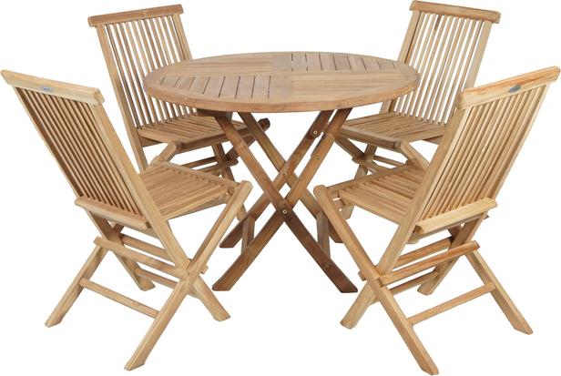 Söögilauakomplekt Malibu & Malibu ümmargune 100 cm neljale, tiik
