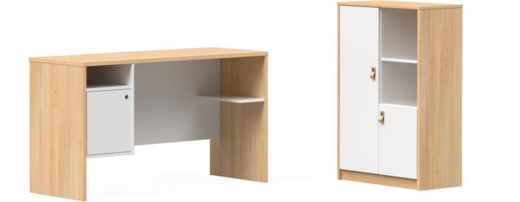 Riiul Kuutio 68x102 cm, tamm/valge