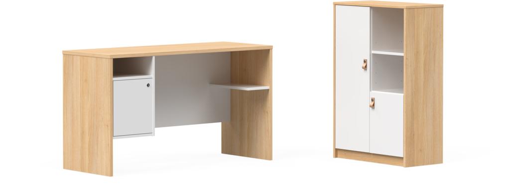 Kuutio Riiul 68x102 cm, tamm/valge