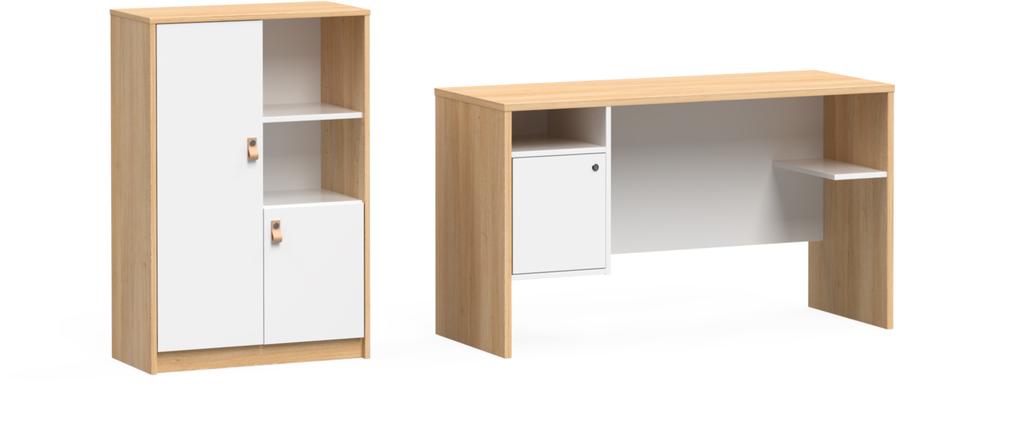 Kuutio Riiul 68x102 cm, tamm/valge