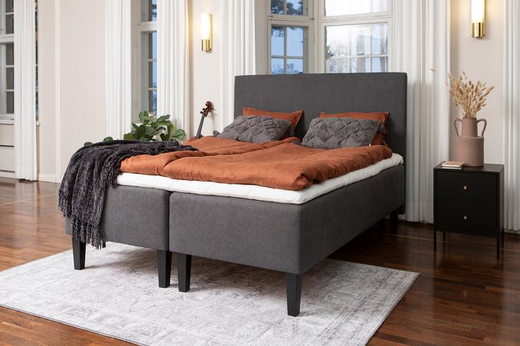 Moon Gold kušett 160x200 pocket + Moon Gold Luxus kattemadrats + Moon Bronze voodivoodipeats, antratsiit