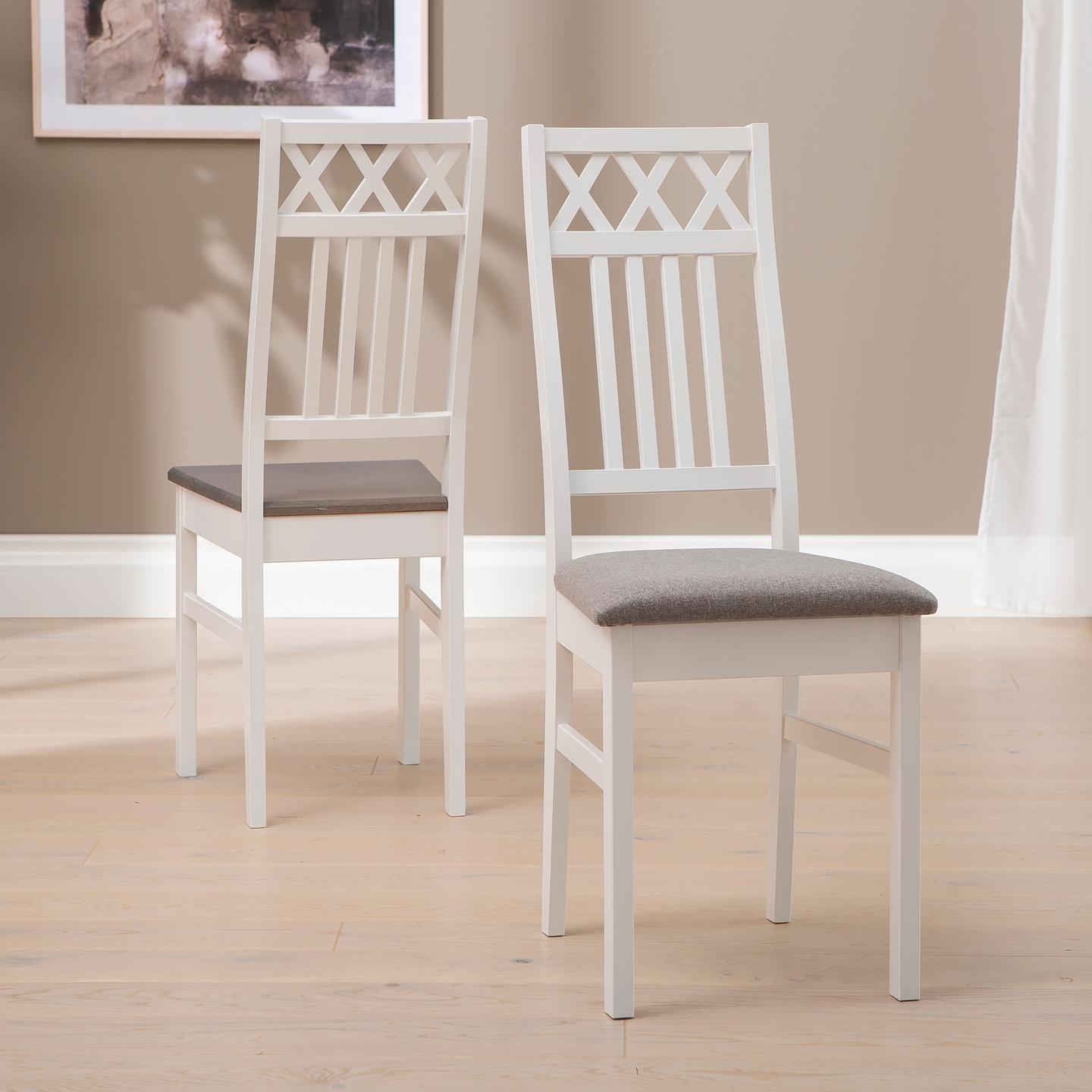 Hovi XXX söögilaua tool valge/helehall polster