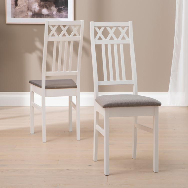 Hovi XXX söögilaua tool valge/helehall polster