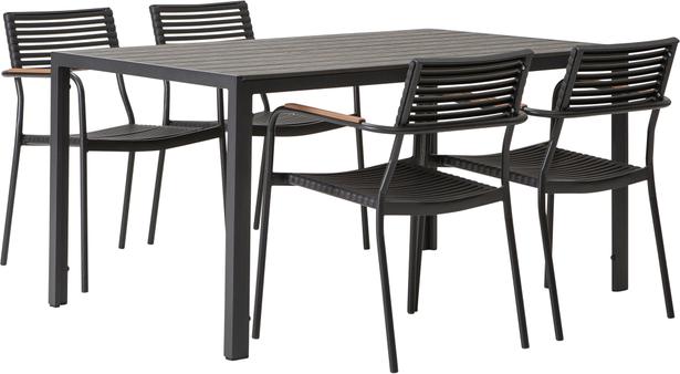 Dakota & Calle aiamööbli komplekt, laud ja toolid (1+4)