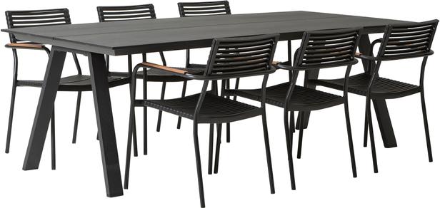 Messina & Calle aiamööbli komplekt, laud ja toolid (1+6)