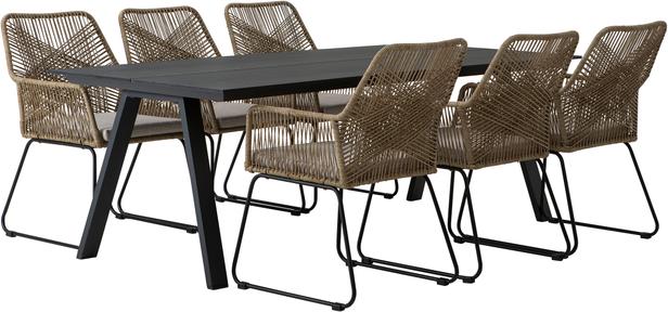 Messina & Maren terrassimööblikomplekt. laud ja toolid  (1 + 6)