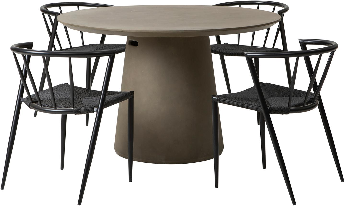 Skagen & Deco aiamööblikomplekt, laud ja toolid (1+4)