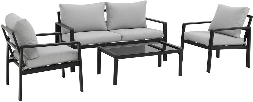 Ramnes aiamööbli komplekt, diivan, tugitoolid ja laud, 2+1+1