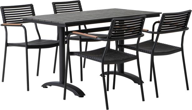 Dakota & Calle aiamööbli komplekt, laud ja toolid neljale, 130x70cm