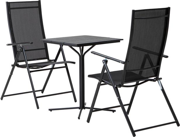 Seattle rõdumööbli komplekt kahele, 60x60cm, reguleeritavad toolid