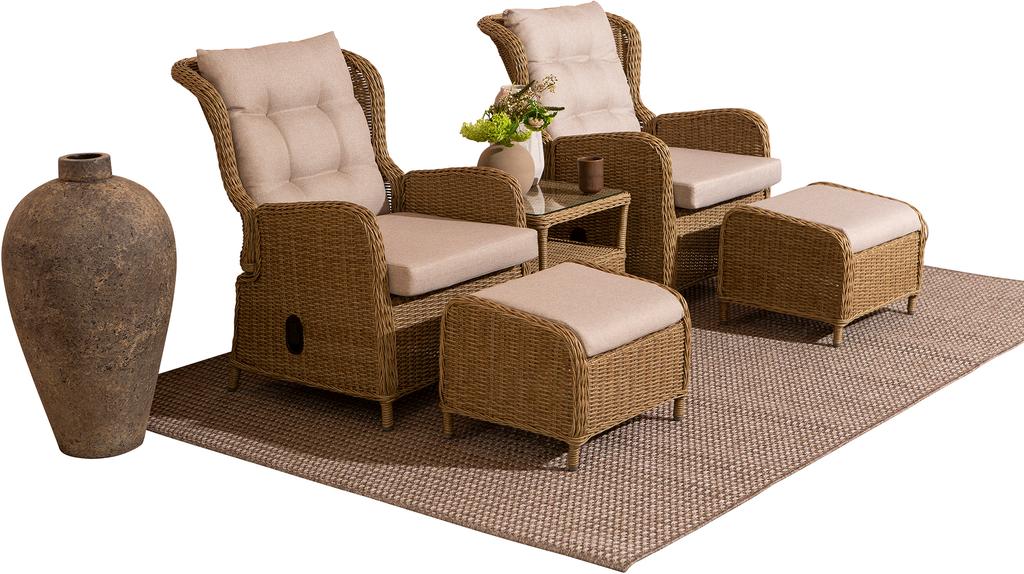 Stavanger rõdukomplekt, 2 recliner tooli + laud