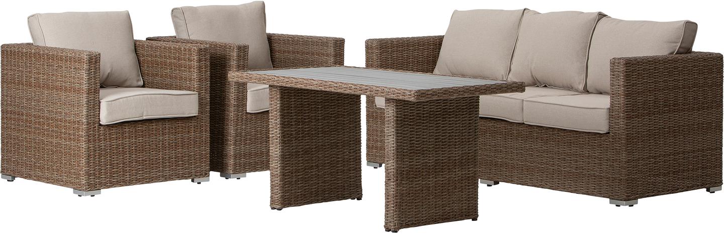 Mode Natural aiadiivanikomplekt 3+1+1 + kõrge diivanilaud