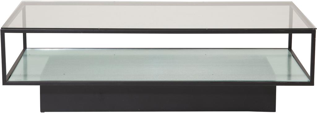Maglehem diivanilaud, 130x60 cm, must teras, kirgas klaas