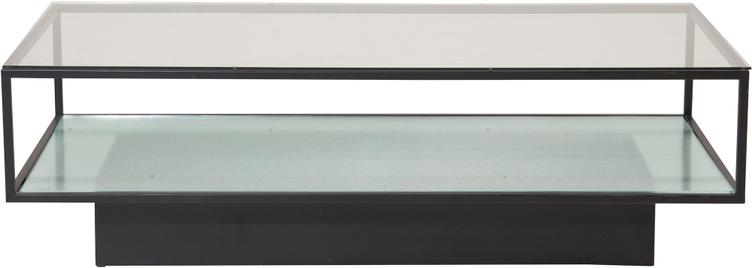 Maglehem diivanilaud, 130x60 cm, must teras, kirgas klaas
