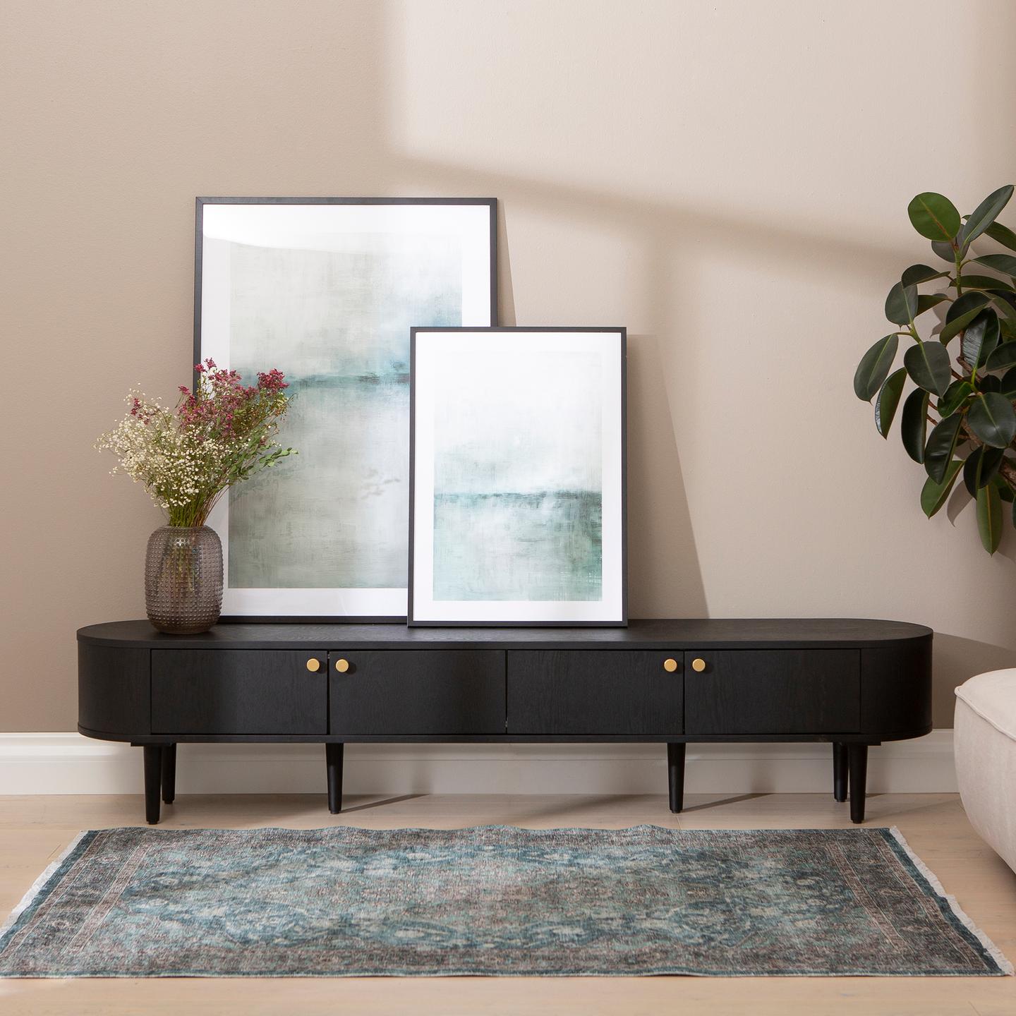 Rotondo tv-alus, 200 cm, must saarevineer