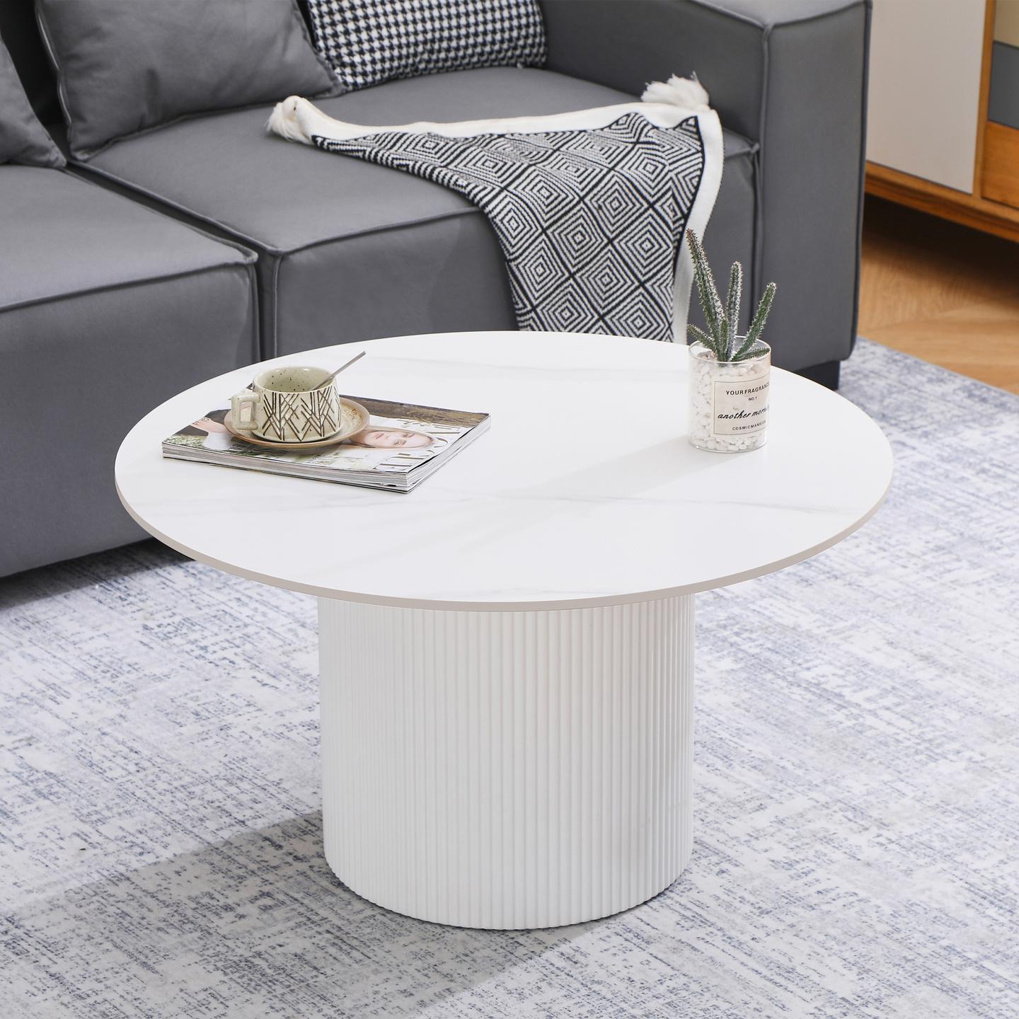 Kalida diivanilaud, ümar, 80 cm, valge