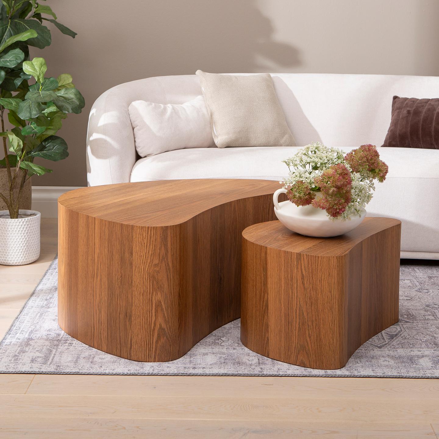Island diivanilaudade komplekt, 90x60x40 cm + 60x40x33 cm, american walnut