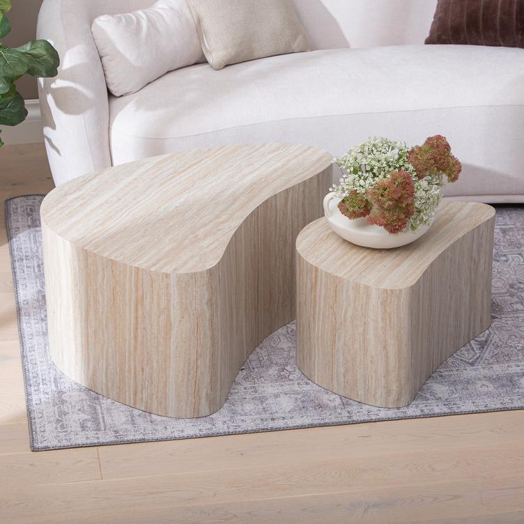 Island diivanilaudade komplekt, 90x60x40 cm + 60x40x33 cm, valge