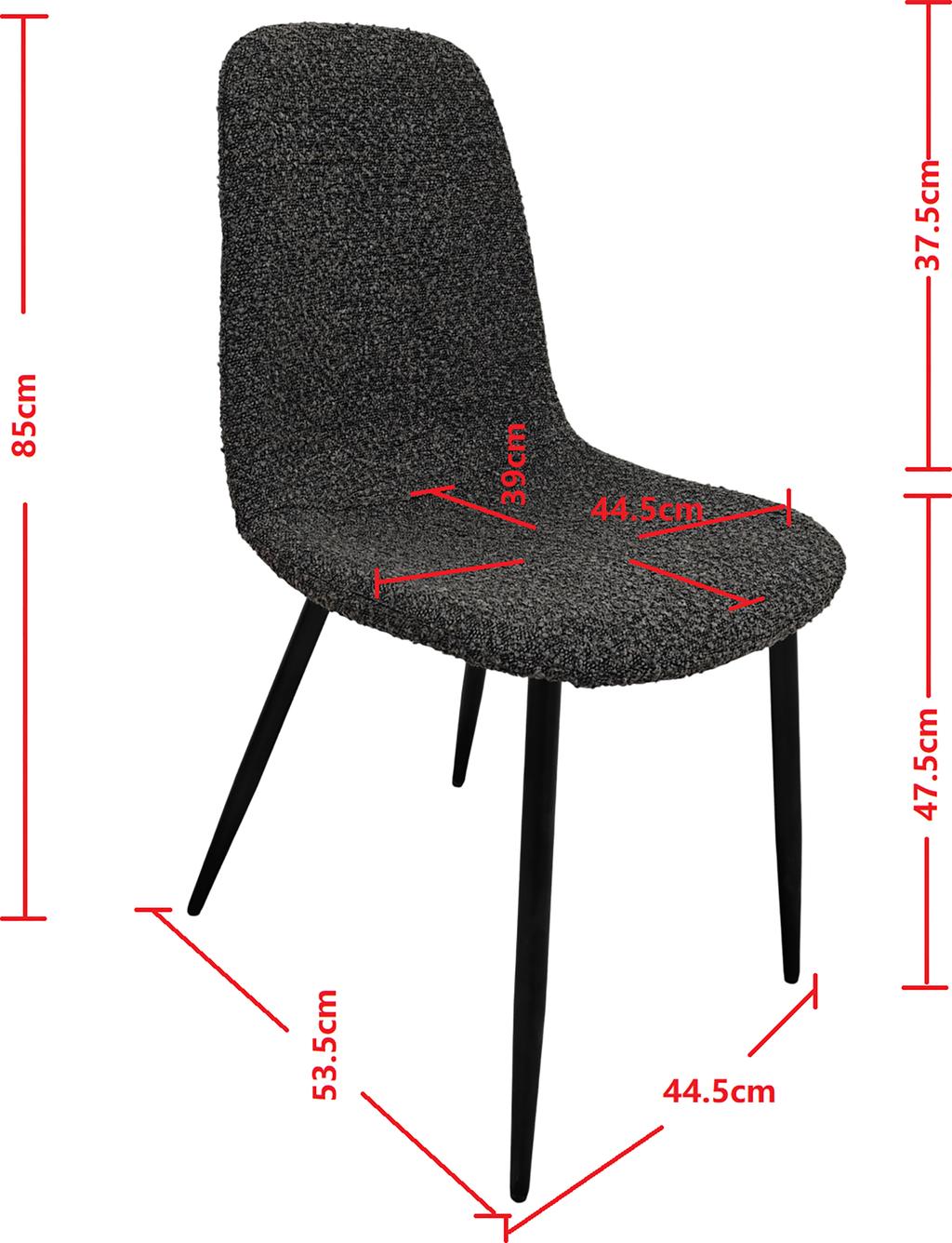 Söögitool Maria must raam / tumehall kangas