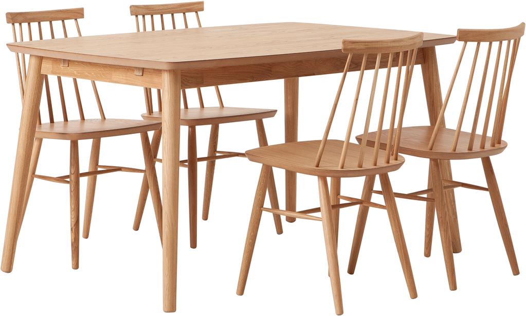 Reino söögilaua komplekt neljale, lakitud tamm