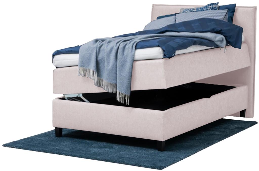 Bliss pesukastiga jenkkivoodi, 120x200 cm (hard), beež Eleni 708 kangas