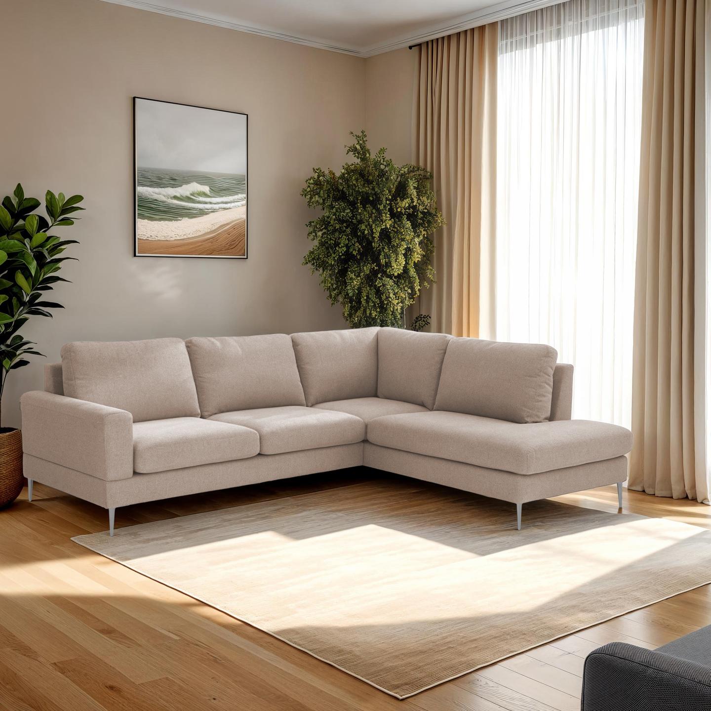 Capri avatud nurgaga diivan (parem), Oasis 02, beež