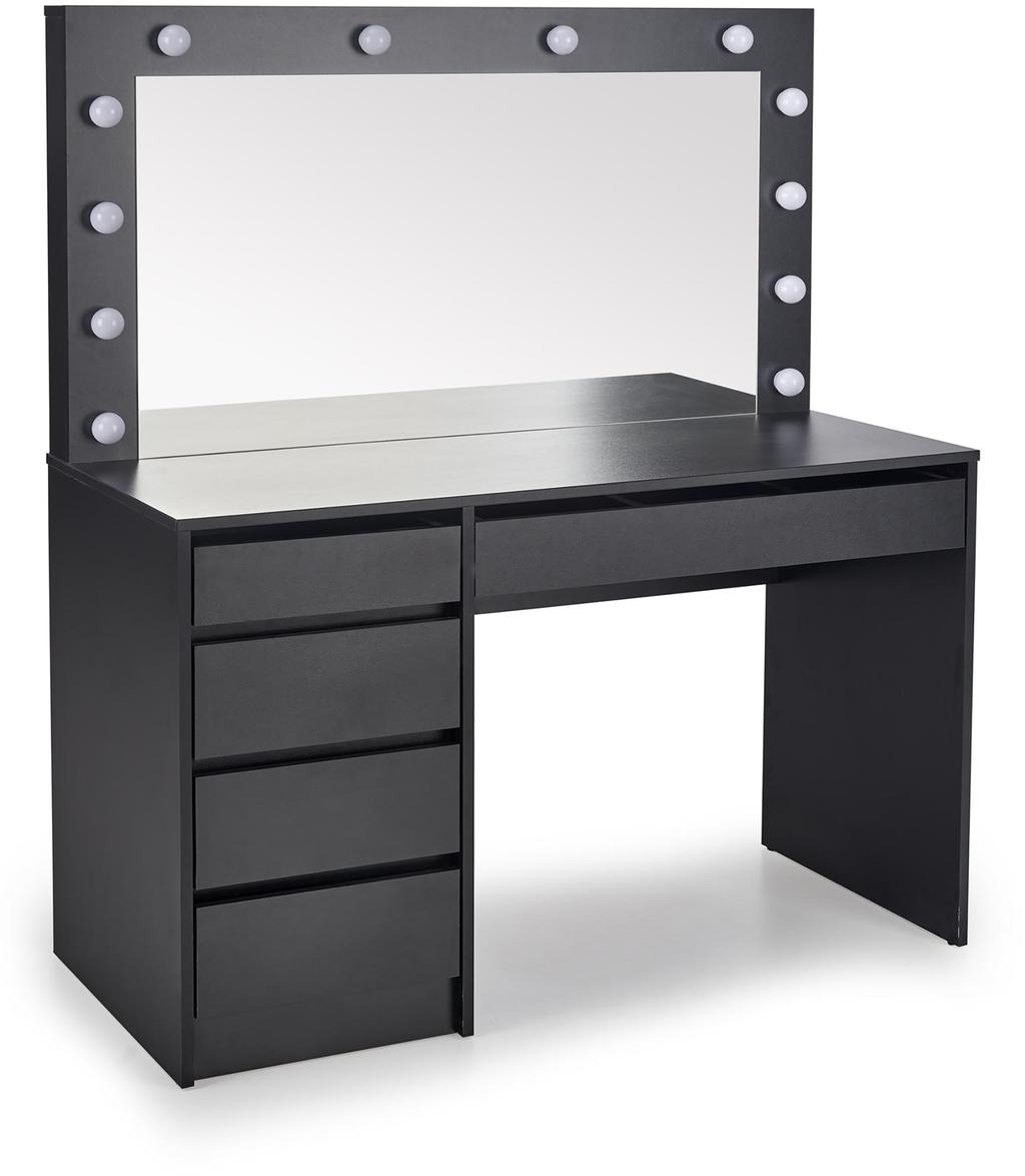 Hollywood meigilaud, XL, valgustusega, must