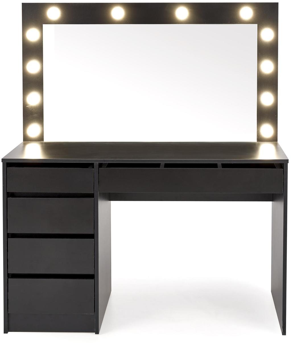 Hollywood meigilaud, XL, valgustusega, must