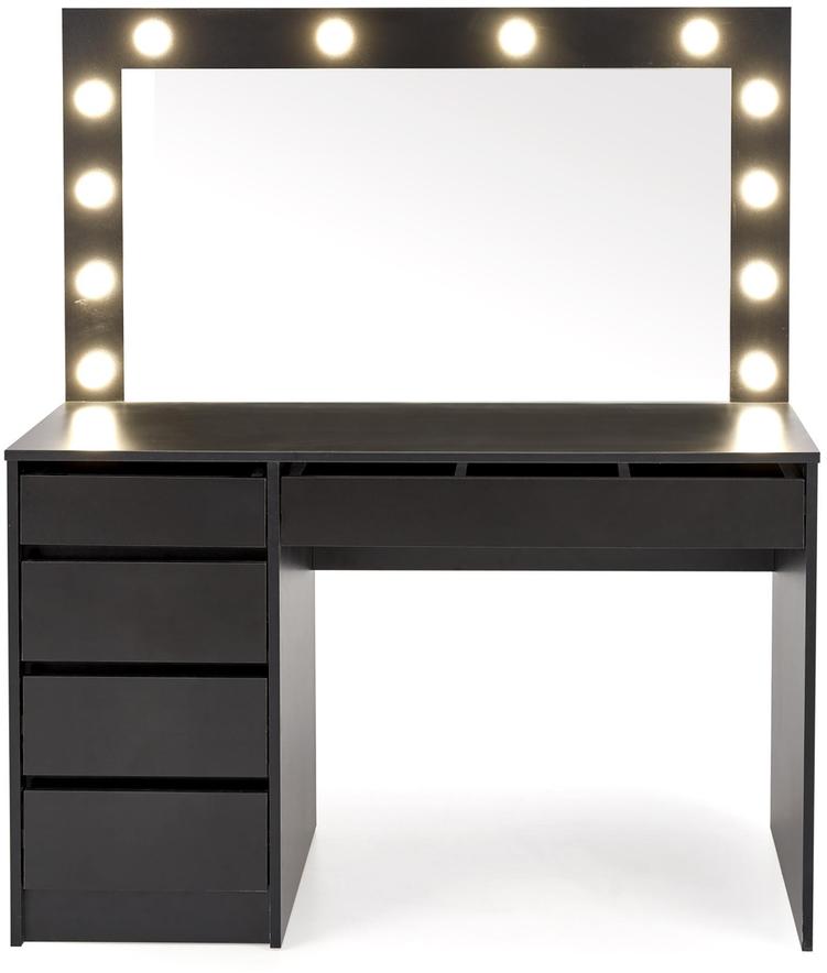 Hollywood meigilaud, XL, valgustusega, must