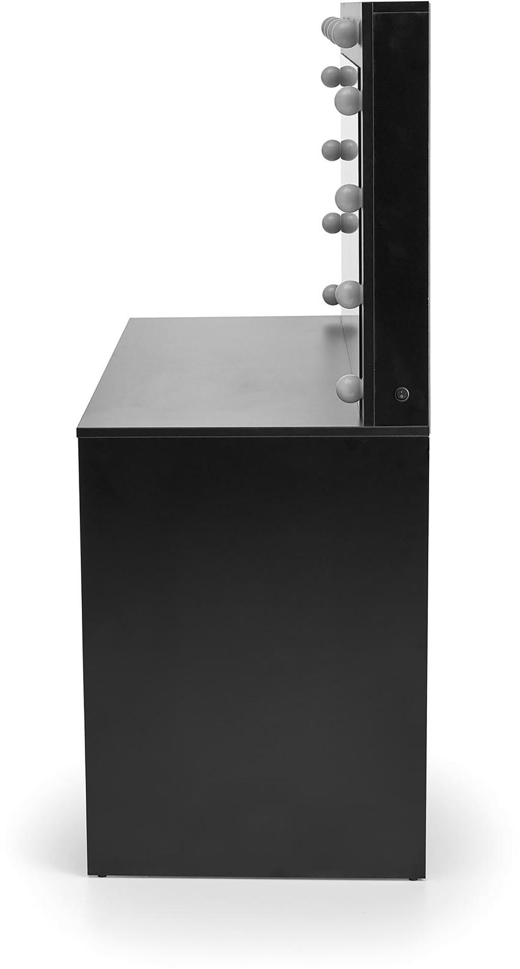 Hollywood meigilaud, XL, valgustusega, must