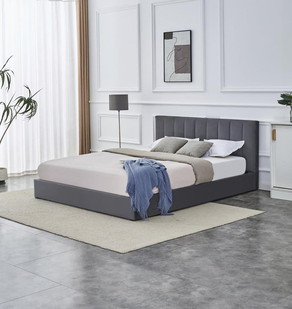 Katarina voodiraam pesukastiga, 160x200 cm, hall